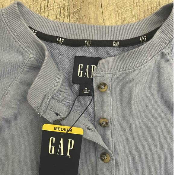 GAP‎ Women's English Manor Blue Henley Sweatshirt M - Picture 5 of 8